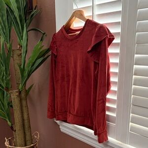 Rust Ruffle Sleeve Top